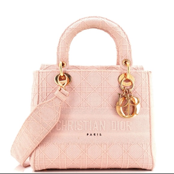 Christian Dior Lady D-Lite Bag Cannage Embroidered Canvas medium - Picture 1 of 4
